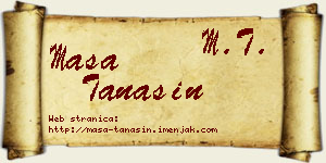 Maša Tanasin vizit kartica